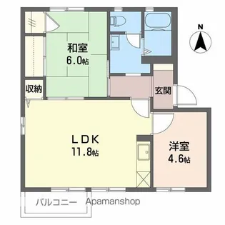 ウィンディKUSU B棟【2階】の間取り