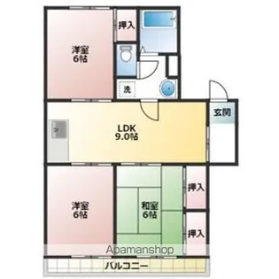 的場丘ハイツ【2階】の間取り
