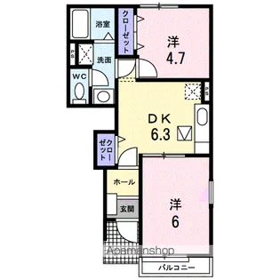 ブライドガーデンⅠ B【1階】の間取り