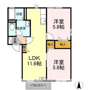 ルミエール アベニール ルミエール【2階】の間取り