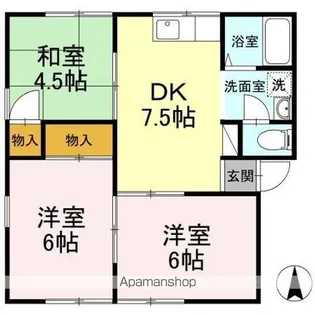 メルベーユ山西 B棟【1階】の間取り