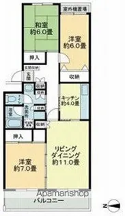 テレパレス船橋三咲B棟【4階】の間取り