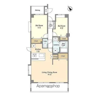 根岸旭台フーガ【3階】の間取り