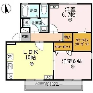ビューラーやすらぎ B棟【1階】の間取り
