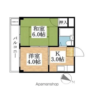 コーポ園城【302号室】の間取り