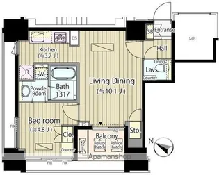 東京都渋谷区富ヶ谷1丁目【マンション】の間取り