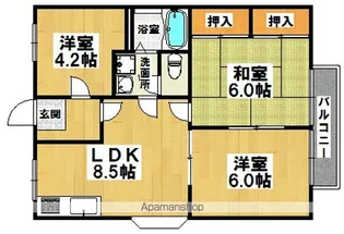 エステートピア深阪【2階】の間取り