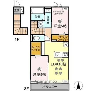 フェリスコートⅡ【2階】の間取り