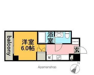 プラウドフラット森下【1階】の間取り
