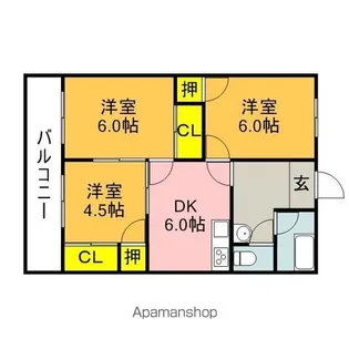 旭町コーポ【1階】の間取り