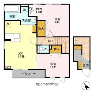 カーサ フォレスト C【2階】の間取り