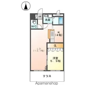 レオナ緑丘【1階】の間取り