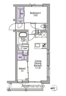 イプセ白金台【5階】の間取り