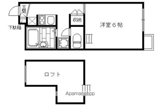 レオパレスクレスト【206号室】の間取り