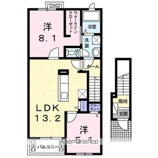 ラ エディフィス【2階】の間取り