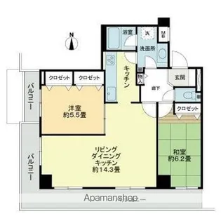 コルソグロワール天神前【5階】の間取り