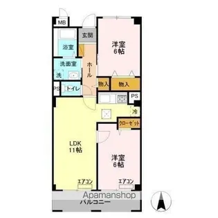 ル・モンテスト S【1階】の間取り