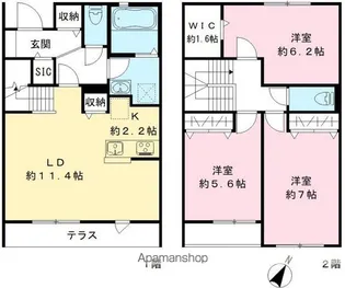 THE PARK.A・B棟【A-4号室号室】の間取り