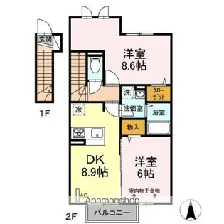 ピークメイル A【2階】の間取り