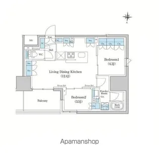 スタイリオ蒲田WEST【8階】の間取り
