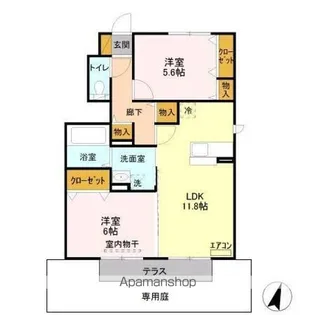 グリーンフォレスト H【1階】の間取り