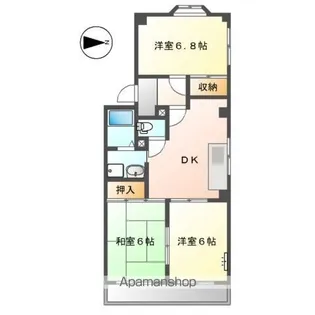 ハイツ株山【2階】の間取り