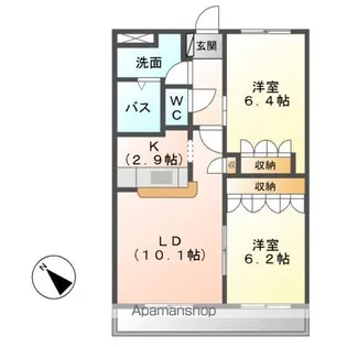 クレスト【2階】の間取り