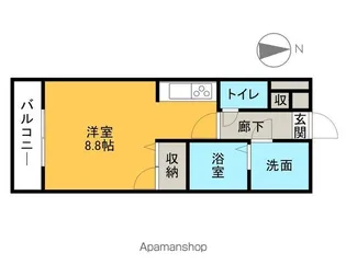 クレスト宮夫【208号室】の間取り