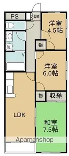 ロイヤルマンションしらかば【205号室】の間取り