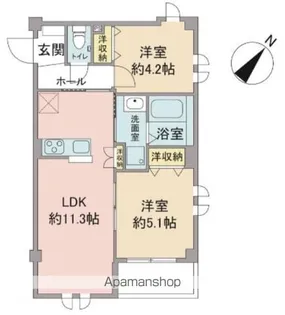 カーサ フェリーチェ【3階】の間取り