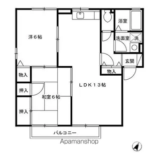 アークシティー B【102号室】の間取り
