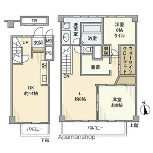 東京都世田谷区経堂1丁目【マンション】の間取り