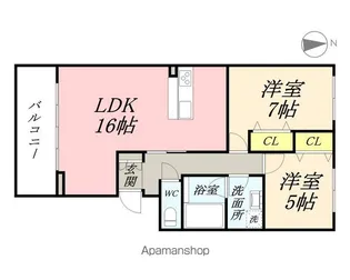 コート・ラベンダー北長瀬【2階】の間取り
