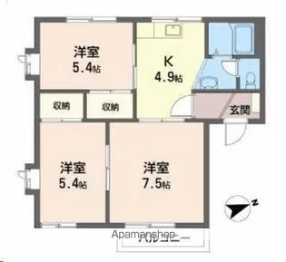グリーンヒルズCHIDAーE【101号室】の間取り