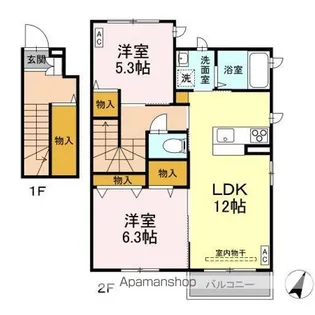 アムール【2階】の間取り