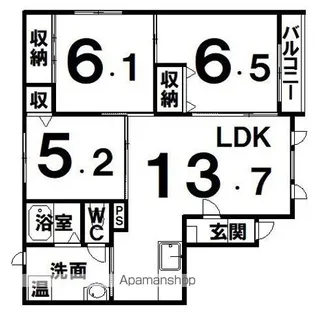 Mハーモニー【B号室】の間取り