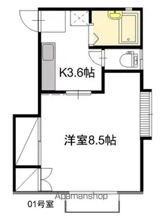 サンハイツむつの【102号室】の間取り