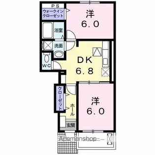 サニープレイスB【1階】の間取り