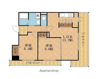 グランルージュ城東(旧パルコ城東)【901号室】の間取り