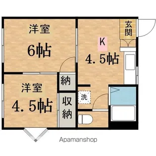 フォーブル平山城址公園Ⅱ【102号室】の間取り