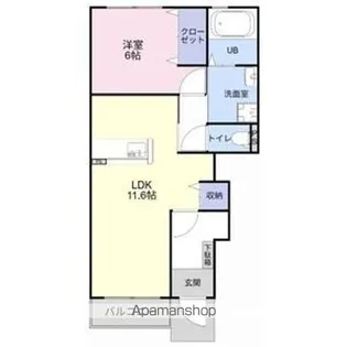 SKY BLUE RAISIN【1階】の間取り