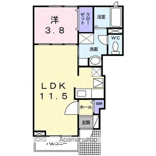 サンデーア【102号室】の間取り