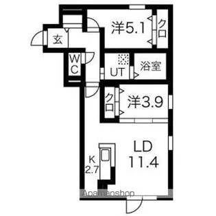 フィオリーノ【4階】の間取り