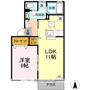 エスポワール サワ ABCD【1階】の間取り