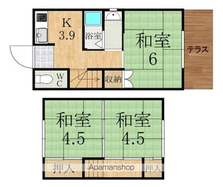 サンライズ三笠Ⅰ【1階】の間取り
