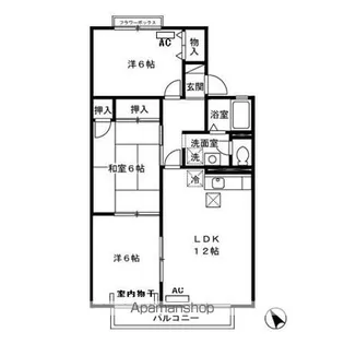 セジュールおぐら A棟【1階】の間取り