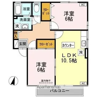 ヴェールメゾン A棟【1階】の間取り