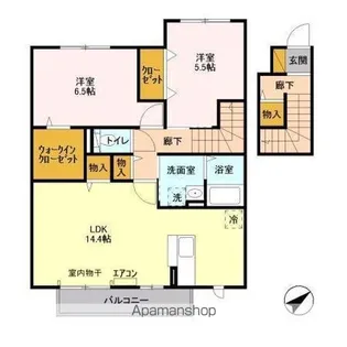 ポルテボヌール Ⅰ【2階】の間取り