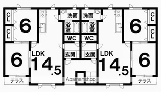 つちやパレスB【102号室】の間取り