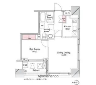東京都中央区八丁堀4丁目【マンション】の間取り